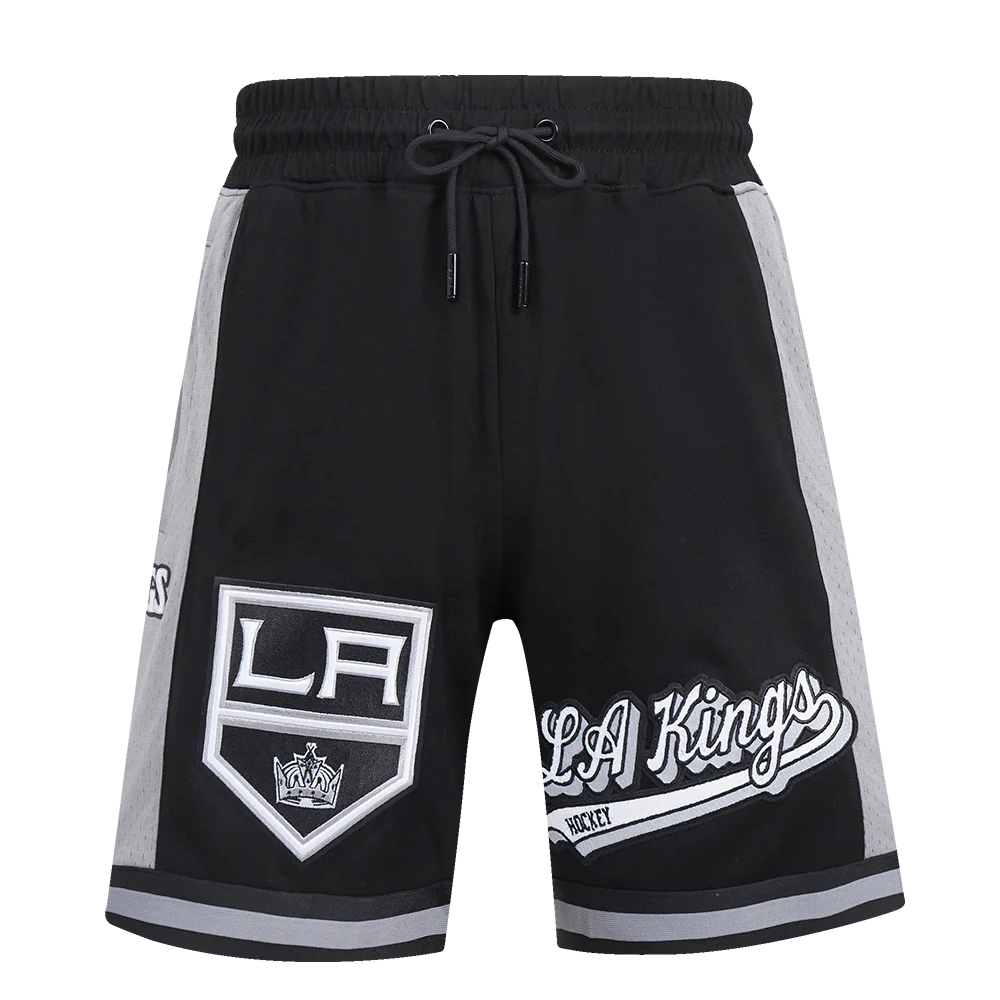 NHL LOS ANGELES KINGS SCRIPT TAIL MEN'S DOUBLE KNIT 2.0 SHORT (BLACK/GRAY) - Image 3