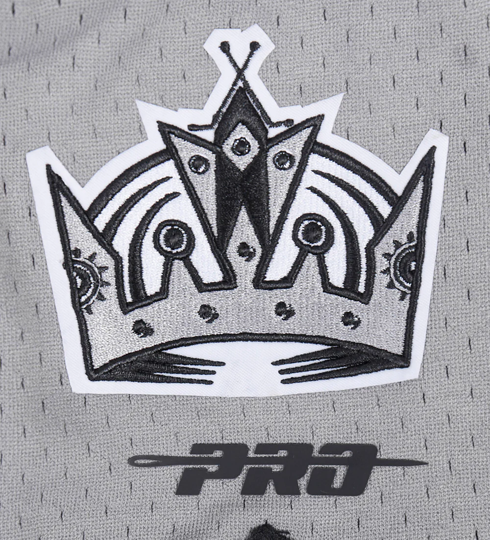 NHL LOS ANGELES KINGS SCRIPT TAIL MEN'S DOUBLE KNIT 2.0 SHORT (BLACK/GRAY) - Image 6