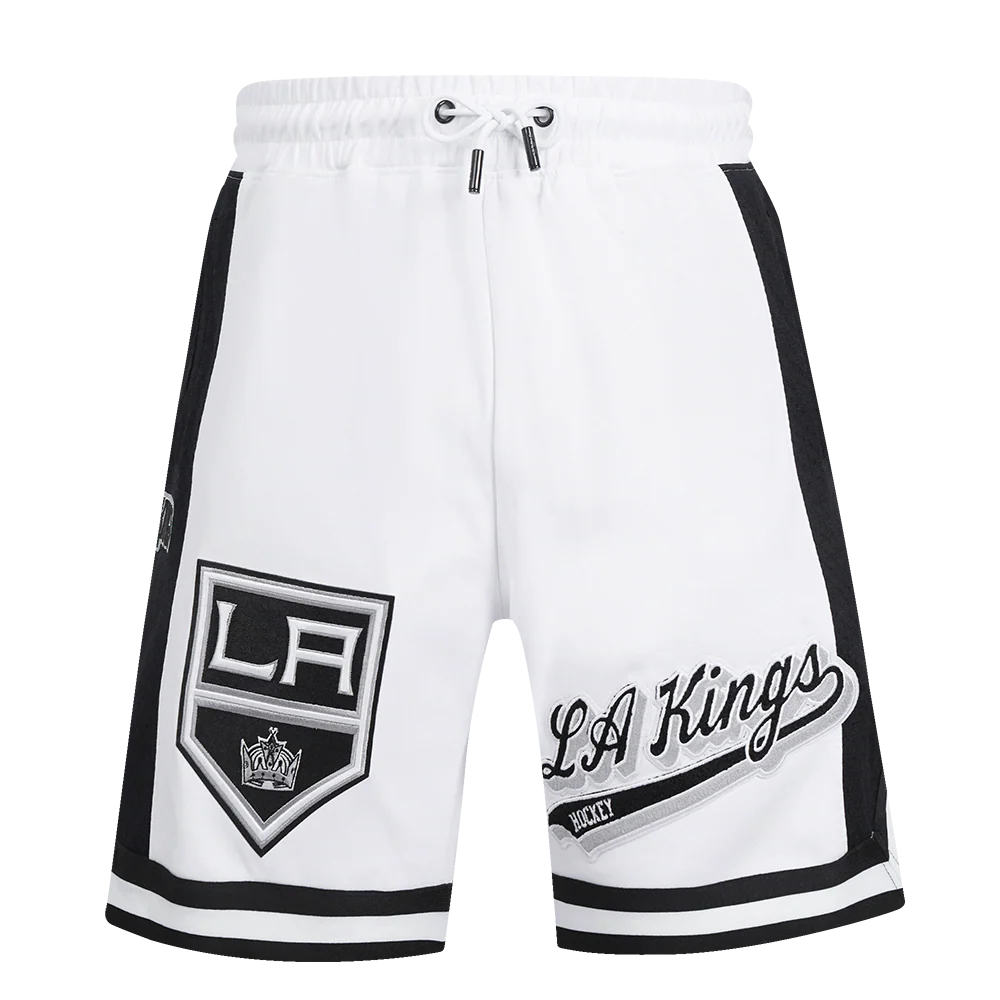 NHL LOS ANGELES KINGS SCRIPT TAIL MEN'S DOUBLE KNIT 2.0 SHORT (WHITE/BLACK)