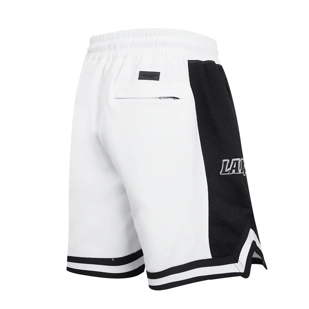NHL LOS ANGELES KINGS SCRIPT TAIL MEN'S DOUBLE KNIT 2.0 SHORT (WHITE/BLACK) - Image 3