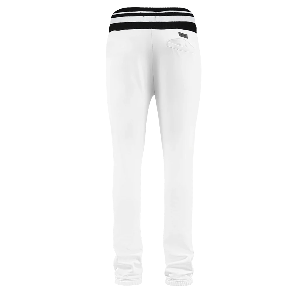 NHL LOS ANGELES KINGS SCRIPT TAIL MEN'S RIB FLEECE SWEATPANT (WHITE/BLACK) - Image 3