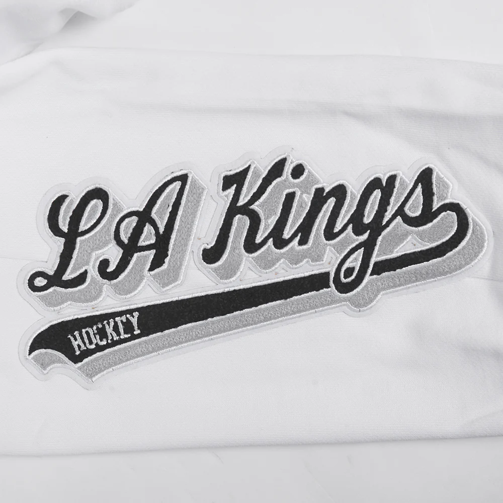 NHL LOS ANGELES KINGS SCRIPT TAIL MEN'S RIB FLEECE SWEATPANT (WHITE/BLACK) - Image 5