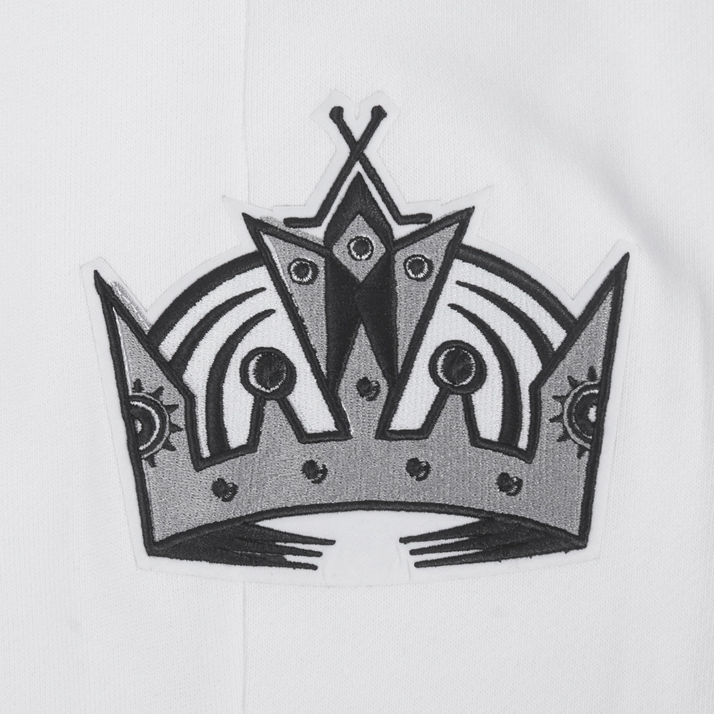NHL LOS ANGELES KINGS SCRIPT TAIL MEN'S RIB FLEECE SWEATPANT (WHITE/BLACK) - Image 6