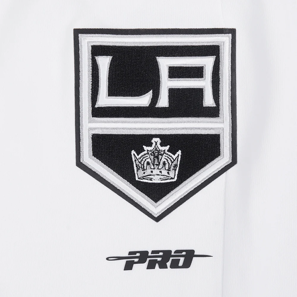 NHL LOS ANGELES KINGS SCRIPT TAIL MEN'S RIB FLEECE SWEATPANT (WHITE/BLACK) - Image 7