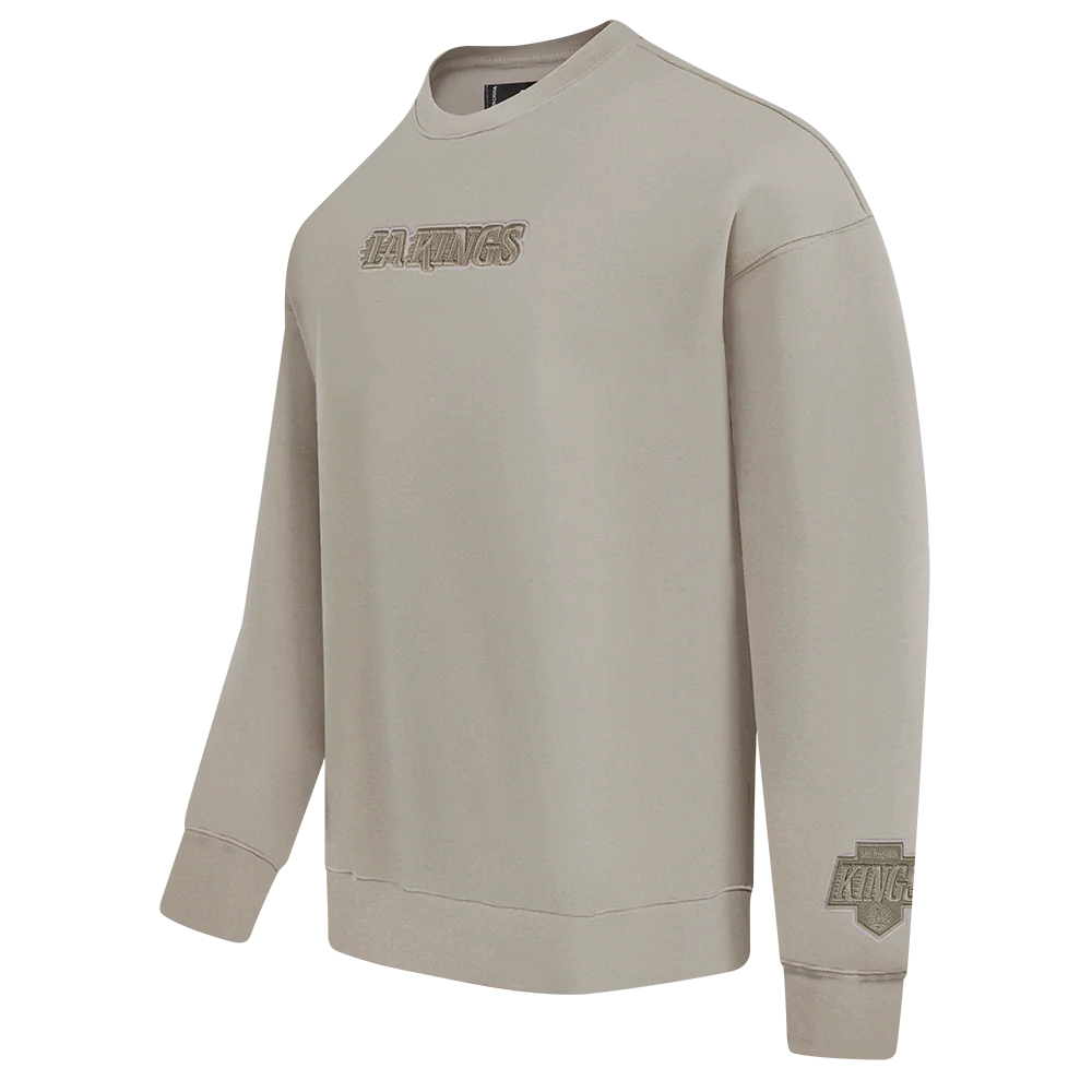 NHL LOS ANGELES KINGS WINGSPAN MEN'S DROP SHOULDER FLEECE CREWNECK (TAUPE) - Image 4