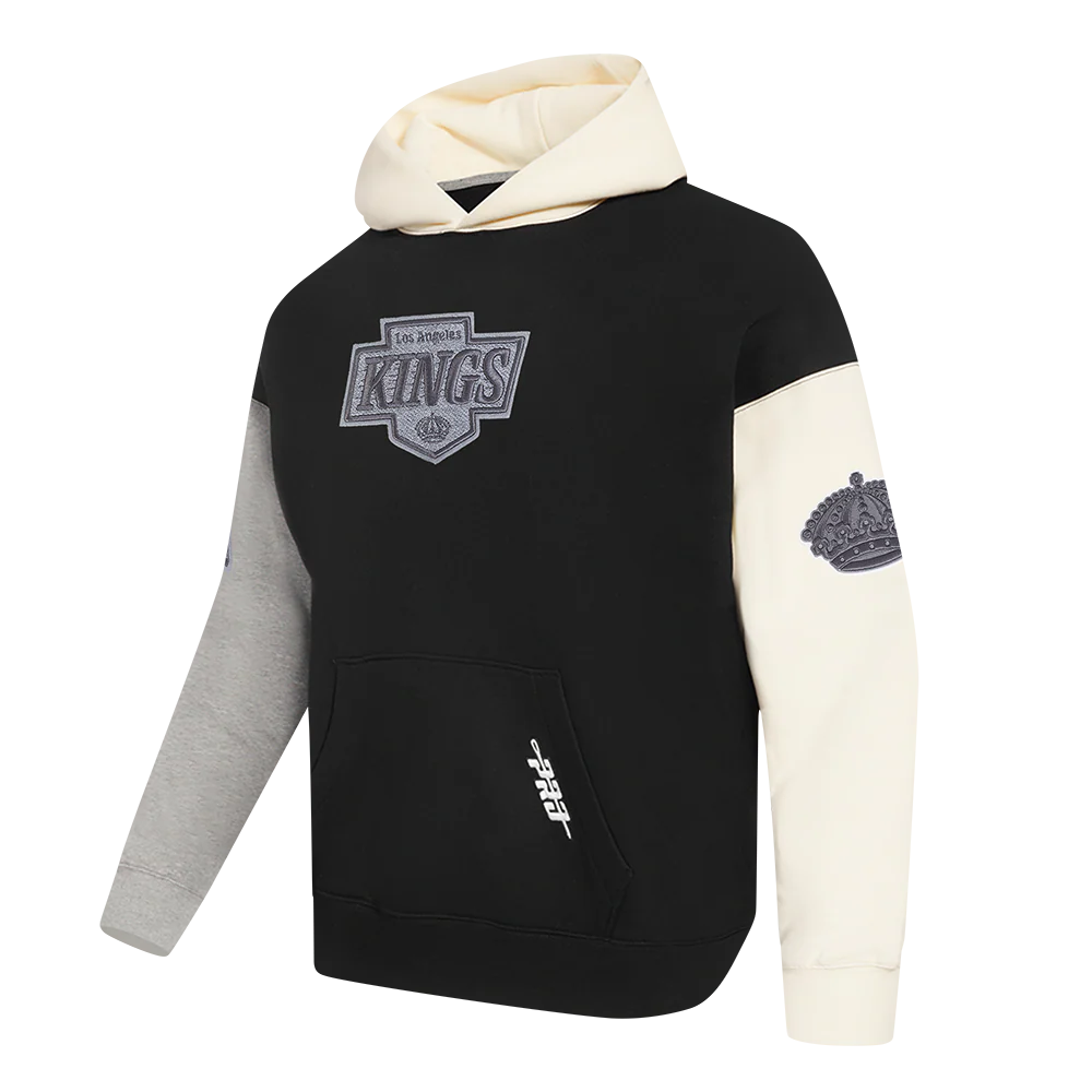 NHL LOS ANGELES KINGS REVERSE FRENCH TERRY MEN'S CB FLC PO HOODIE (BLACK/GRAY/EGGSHELL) - Image 2