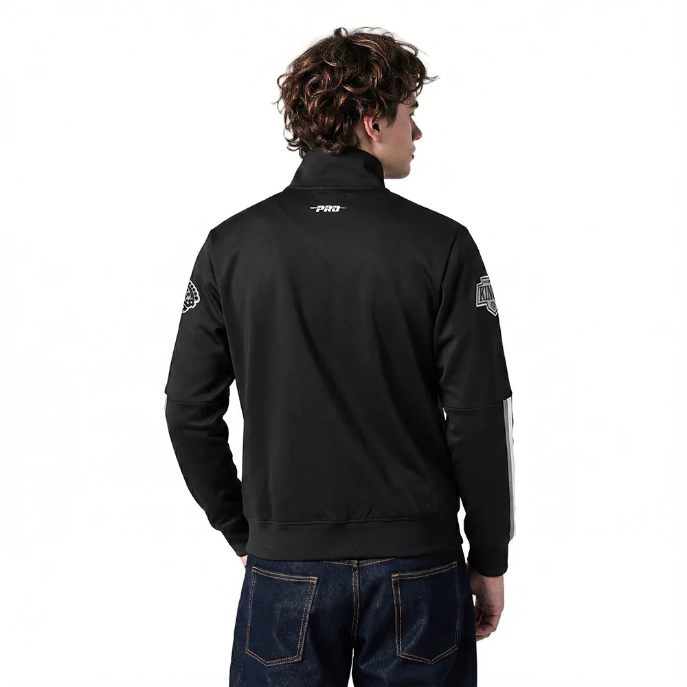 NHL LOS ANGELES KINGS CLASSIC CHENILLE MEN'S DK TRACK JACKET (BLACK/GRAY) - Image 2