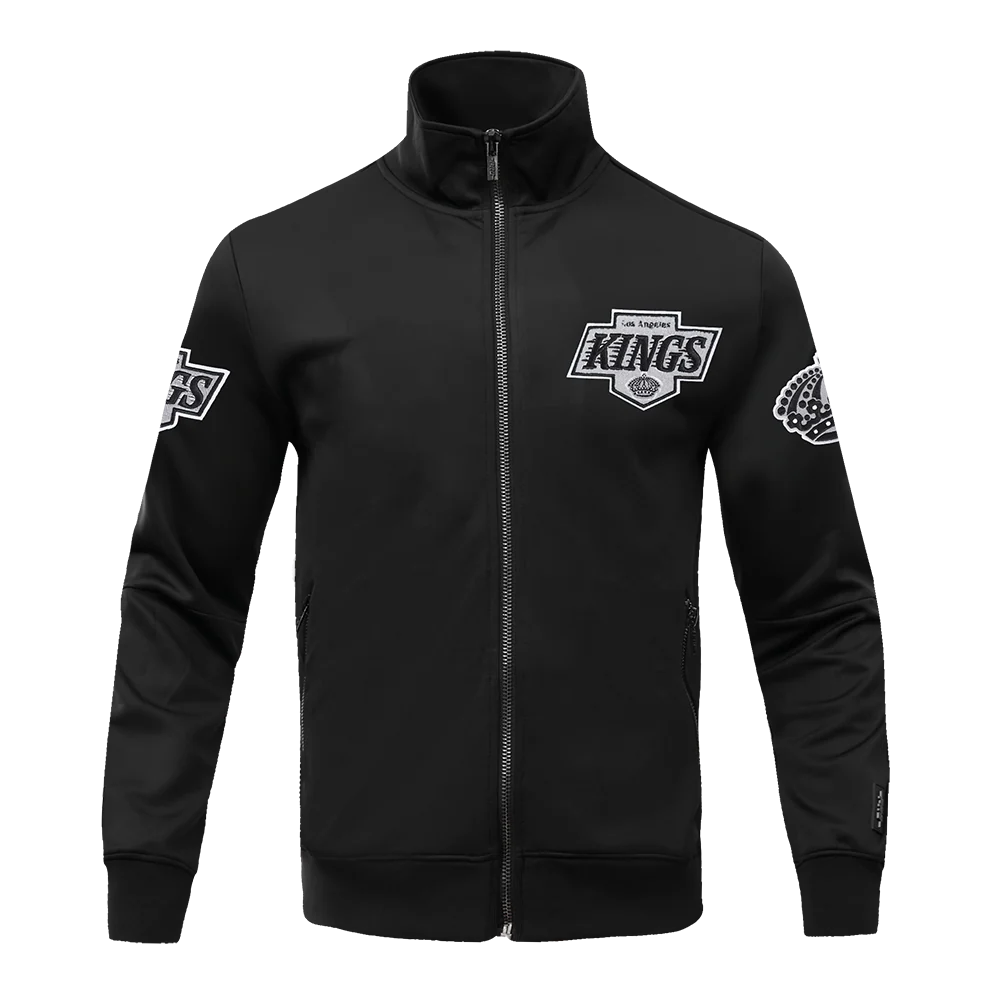 NHL LOS ANGELES KINGS CLASSIC CHENILLE MEN'S DK TRACK JACKET (BLACK/GRAY) - Image 3
