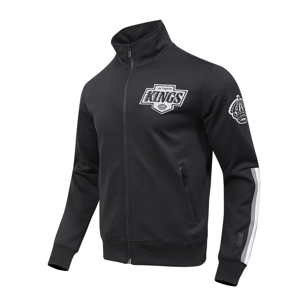 NHL LOS ANGELES KINGS CLASSIC CHENILLE MEN'S DK TRACK JACKET (BLACK/GRAY) - Image 4