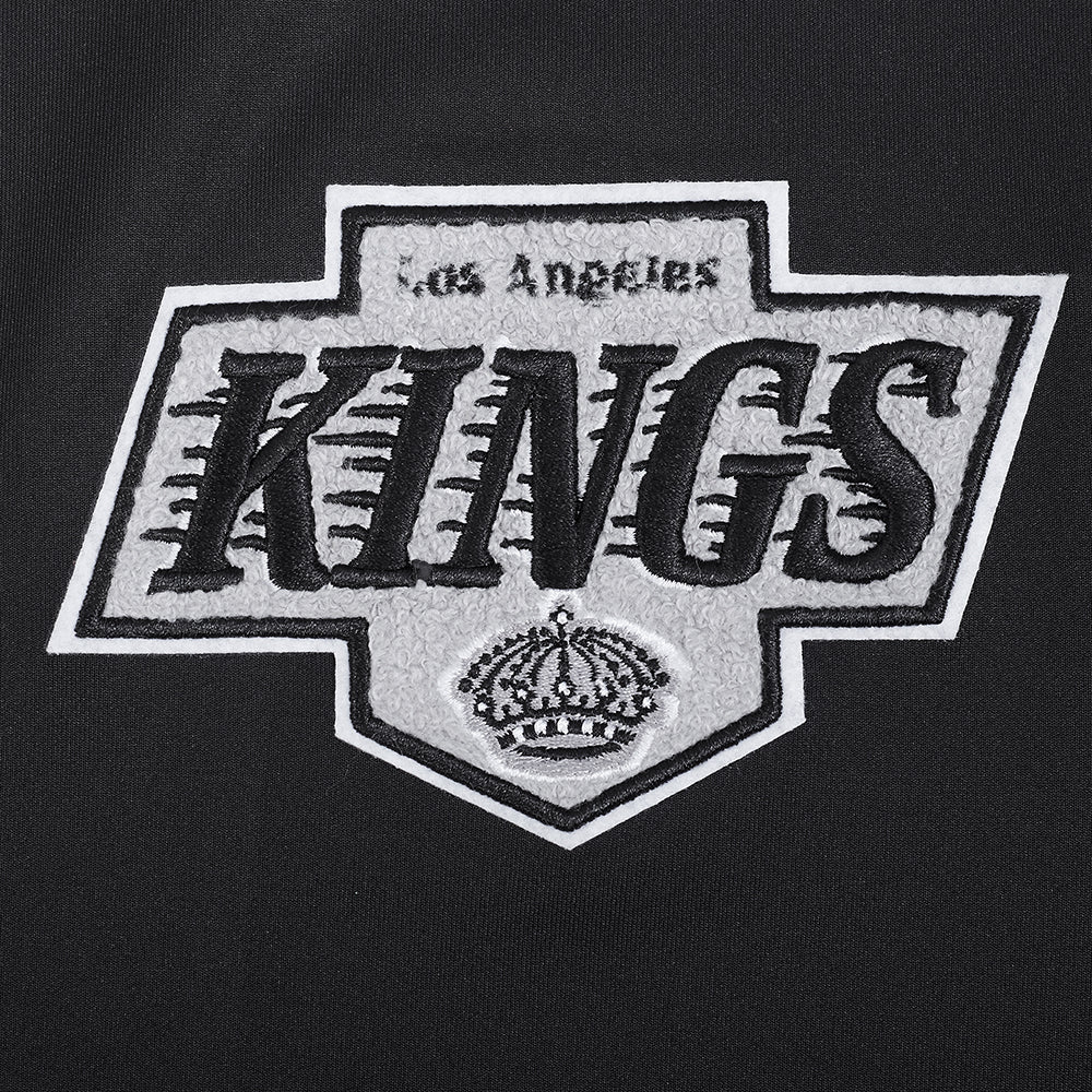 NHL LOS ANGELES KINGS CLASSIC CHENILLE MEN'S DK TRACK JACKET (BLACK/GRAY) - Image 9