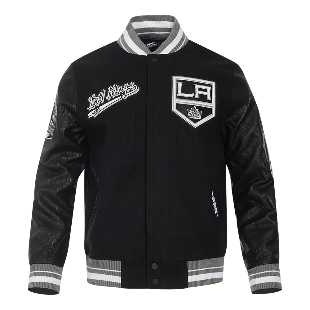 NHL LOS ANGELES KINGS SCRIPT TAIL MEN'S RIB WOOL VARSITY (BLACK/GRAY)