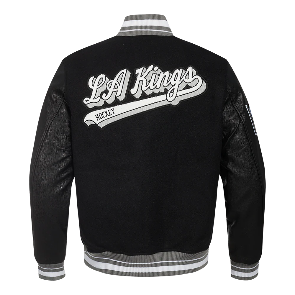 NHL LOS ANGELES KINGS SCRIPT TAIL MEN'S RIB WOOL VARSITY (BLACK/GRAY) - Image 3