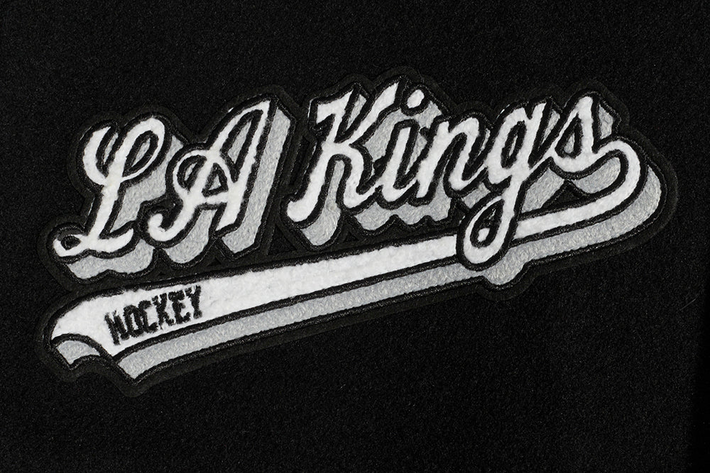 NHL LOS ANGELES KINGS SCRIPT TAIL MEN'S RIB WOOL VARSITY (BLACK/GRAY) - Image 6