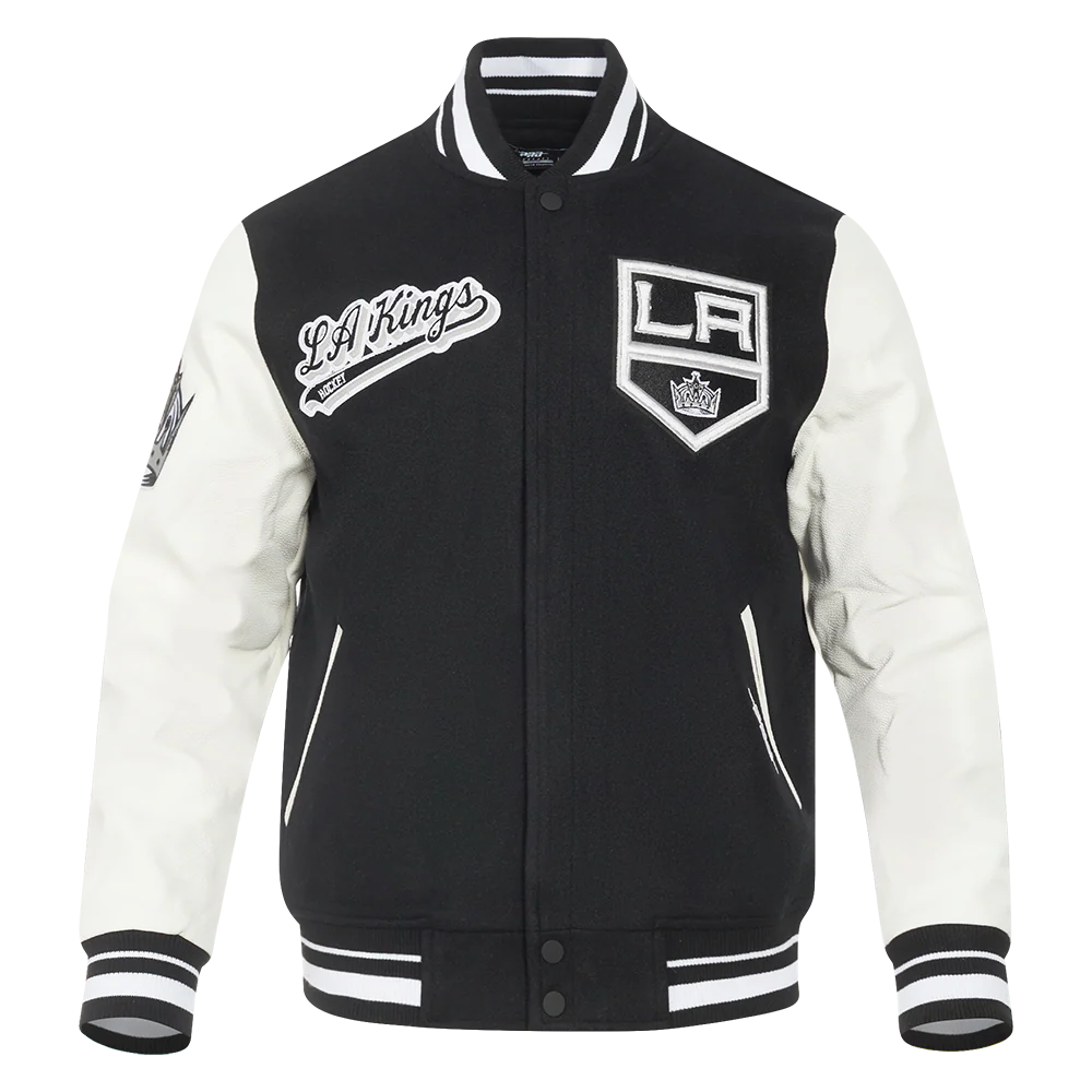 NHL LOS ANGELES KINGS SCRIPT TAIL MEN'S RIB WOOL VARSITY (BLACK/WHITE)