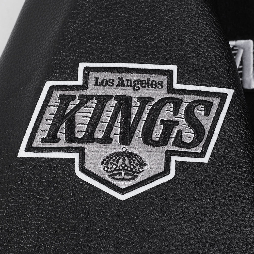 NHL LOS ANGELES KINGS RETRO CLASSIC MEN'S RIB WOOL VARSITY JACKET (BLACK/GRAY) - Image 5
