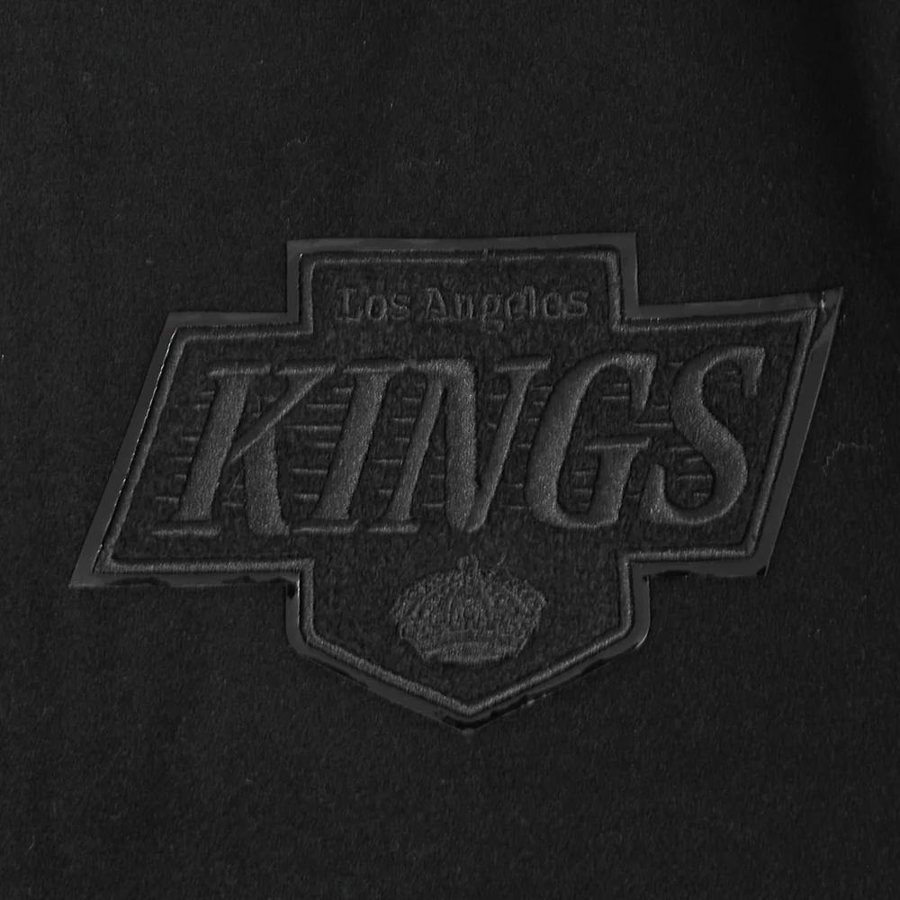 NHL LOS ANGELES KINGS TRIPLE BLACK MEN'S WOOL VARSITY JACKET (TRIPLE BLACK) - Image 9