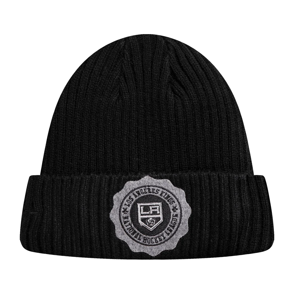 NHL LOS ANGELES KINGS CREST EMBLEM BEANIE (BLACK) - Image 2