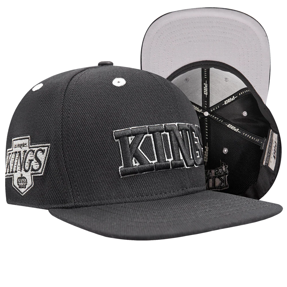 NHL LOS ANGELES KINGS RETRO CLASSIC UNISEX WORDMARK LOGO WOOL SNAPBACK (BLACK) - Image 8