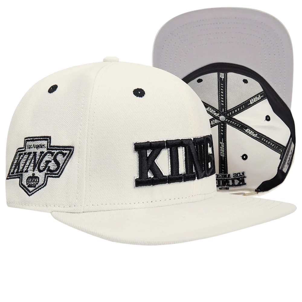 NHL LOS ANGELES KINGS RETRO CLASSIC UNISEX WORDMARK LOGO WOOL SNAPBACK (EGGSHELL) - Image 7