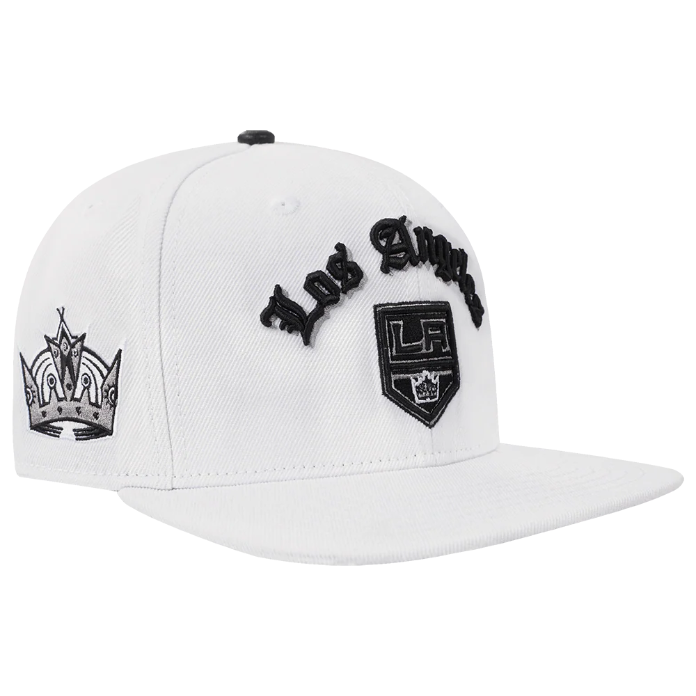 NHL LOS ANGELES KINGS OLD ENGLISH UNISEX 6 PANEL SNAPBACK HAT (WHITE) - Image 2