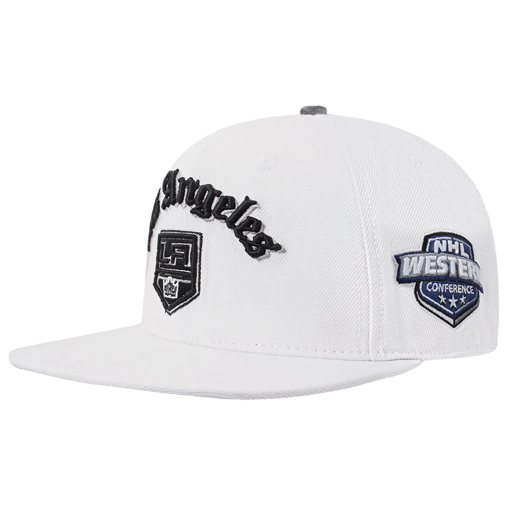 NHL LOS ANGELES KINGS OLD ENGLISH UNISEX 6 PANEL SNAPBACK HAT (WHITE) - Image 3
