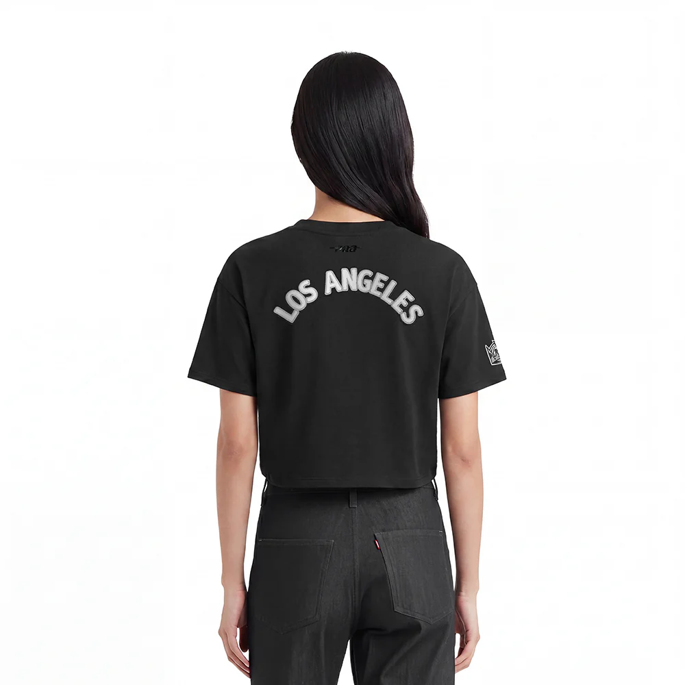 NHL LOS ANGELES KINGS CLASSIC WOMEN'S BOXY TEE (BLACK) - Image 2