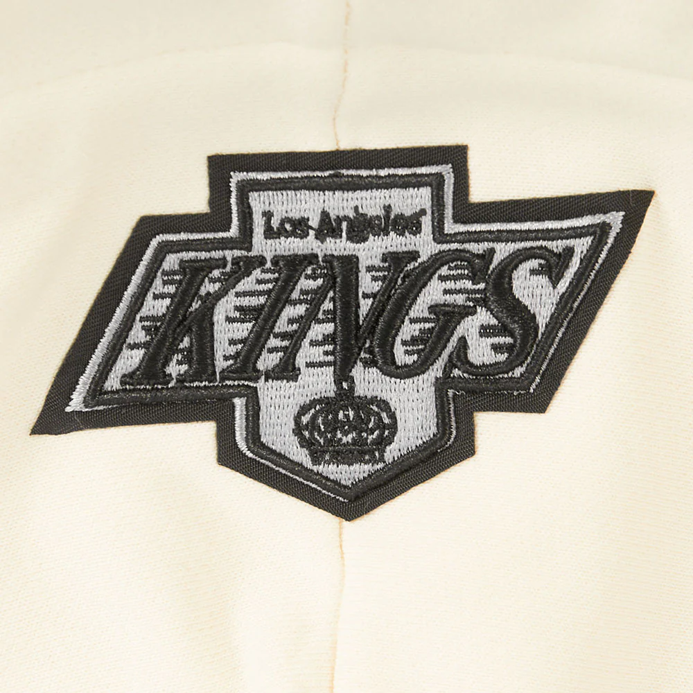 NHL LOS ANGELES KINGS RETRO CLASSIC WOMEN'S RIB CROPPED PO HOODIE (EGGSHELL/ PURPLE) - Image 5