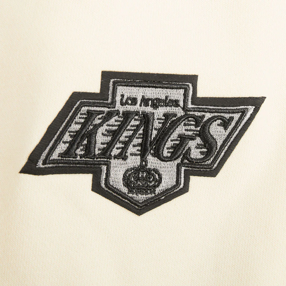 NHL LOS ANGELES KINGS RETRO CLASSIC WOMEN'S RIB CROPPED PO HOODIE (EGGSHELL/ PURPLE) - Image 6