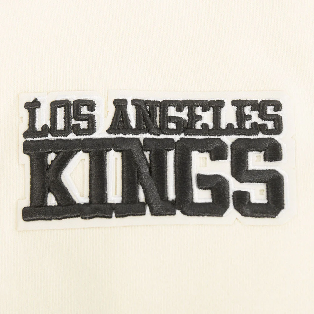 NHL LOS ANGELES KINGS RETRO CLASSIC WOMEN'S RIB CROPPED PO HOODIE (EGGSHELL/ PURPLE) - Image 7