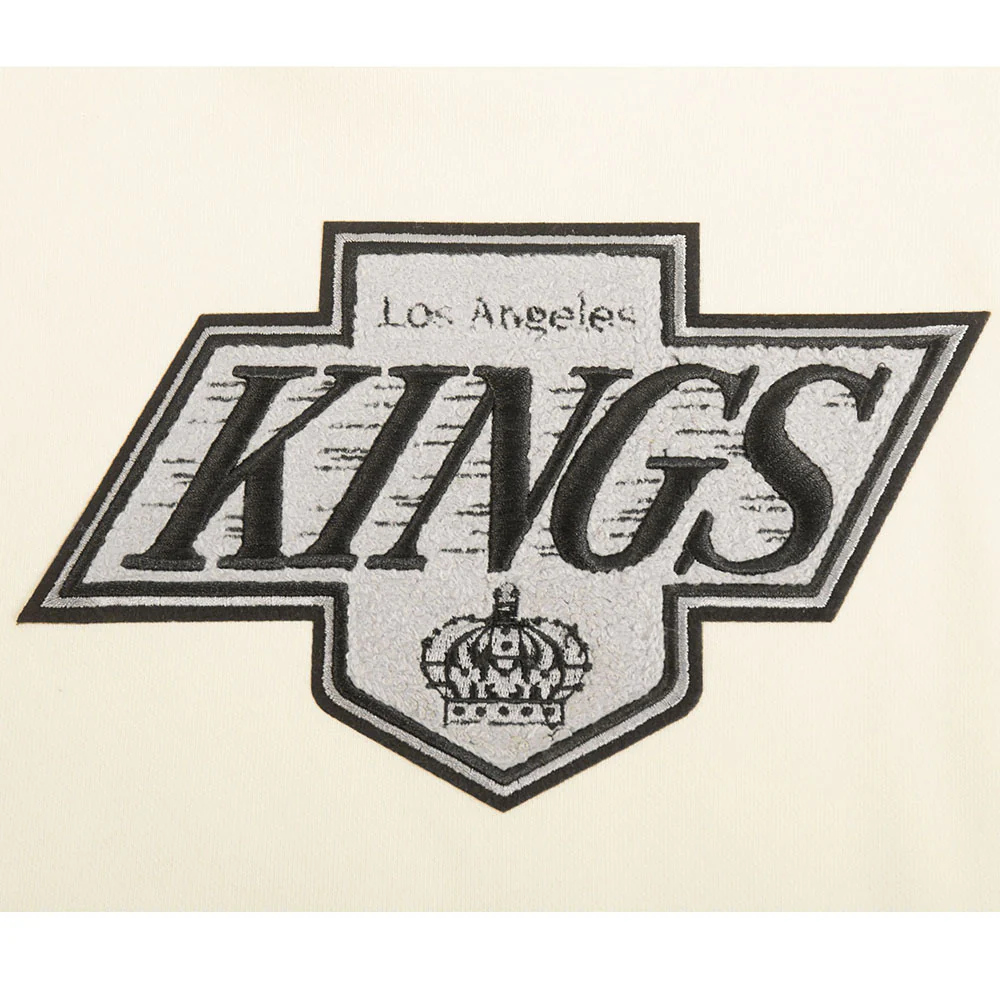 NHL LOS ANGELES KINGS RETRO CLASSIC WOMEN'S RIB CROPPED PO HOODIE (EGGSHELL/ PURPLE) - Image 8