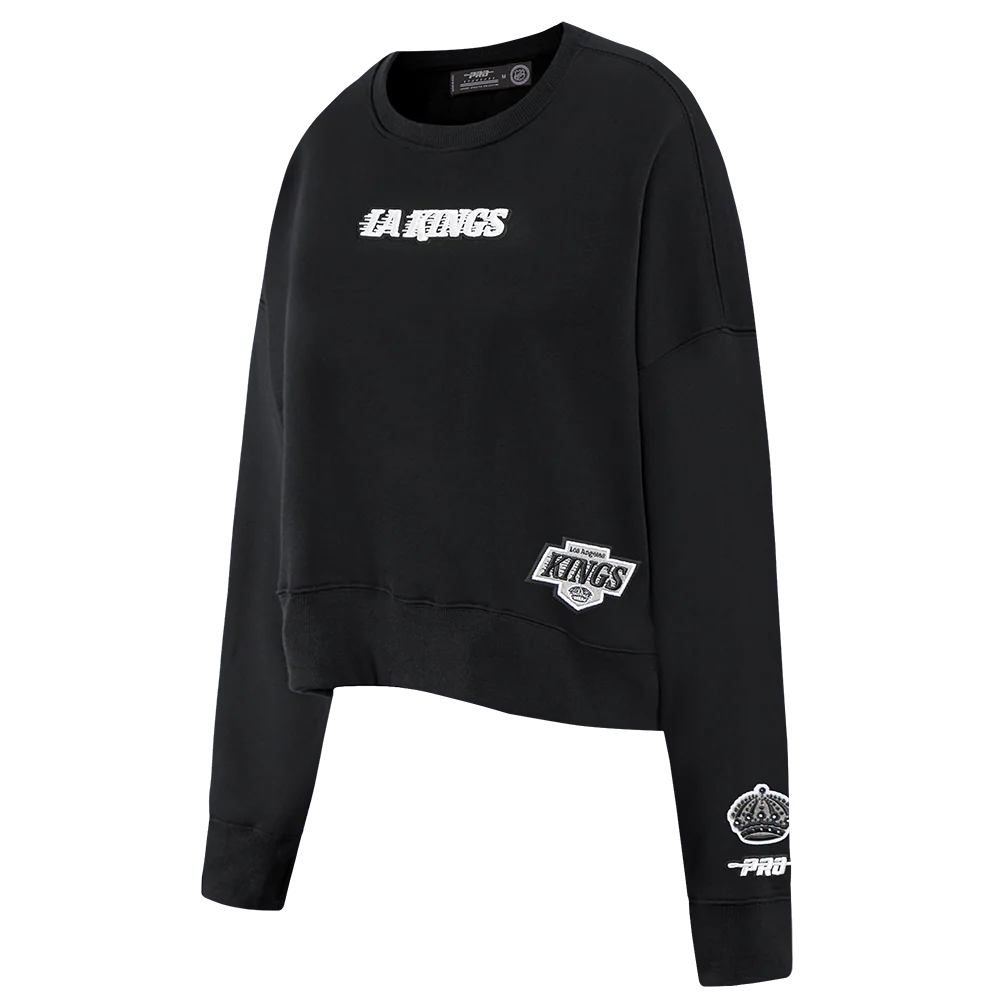 NHL LOS ANGELES KINGS WINGSPAN WOMEN'S FLC CREWNECK (BLACK) - Image 4