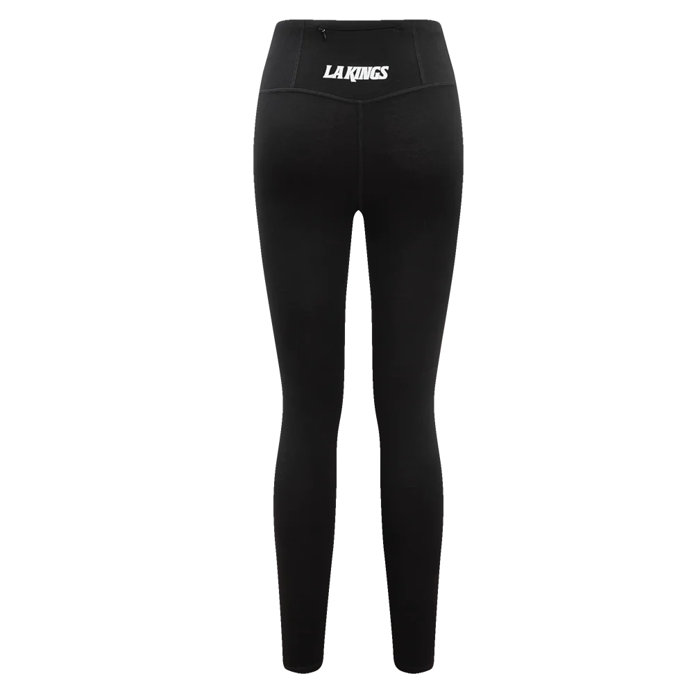 NHL LOS ANGELES KINGS CLASSIC WOMEN'S HIGH WAIST JERSEY LEGGING (BLACK) - Image 2
