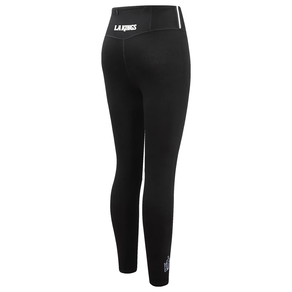 NHL LOS ANGELES KINGS CLASSIC WOMEN'S HIGH WAIST JERSEY LEGGING (BLACK) - Image 3