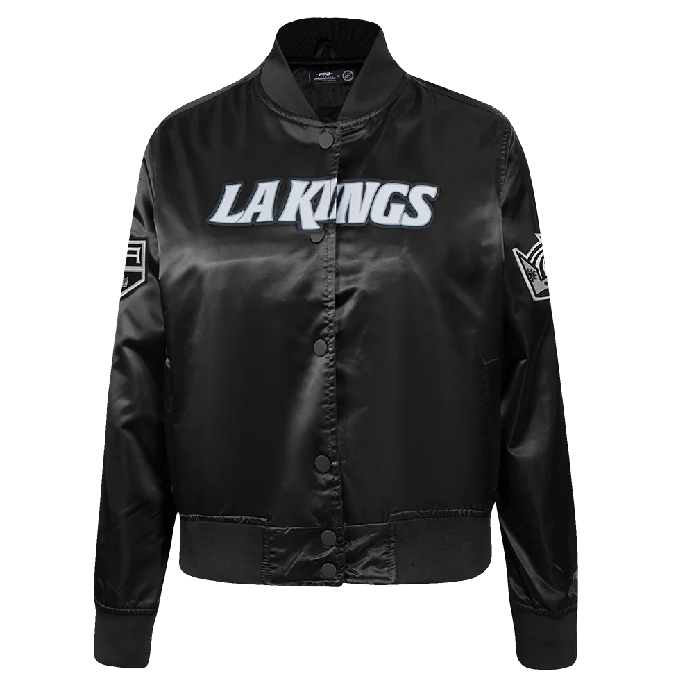 NHL LOS ANGELES KINGS CLASSIC WOMEN'S SATIN JACKET (BLACK)