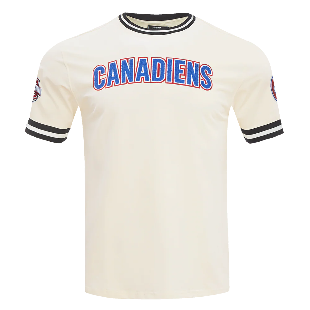 NHL MONTRÉAL CANADIENS CLASSIC CHENILLE MEN'S DOUBLE KNIT TEE (EGGSHELL/ BLACK)