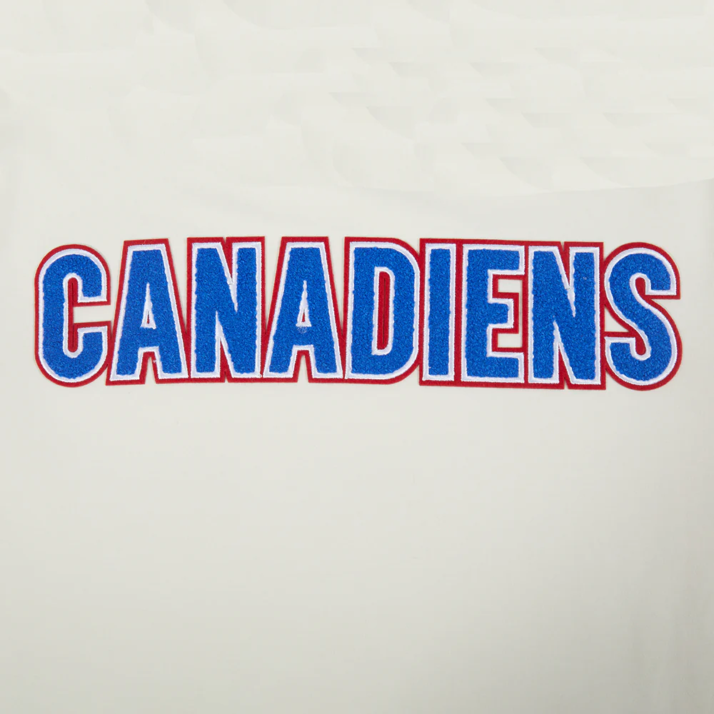 NHL MONTRÉAL CANADIENS CLASSIC CHENILLE MEN'S DOUBLE KNIT TEE (EGGSHELL/ BLACK) - Image 5