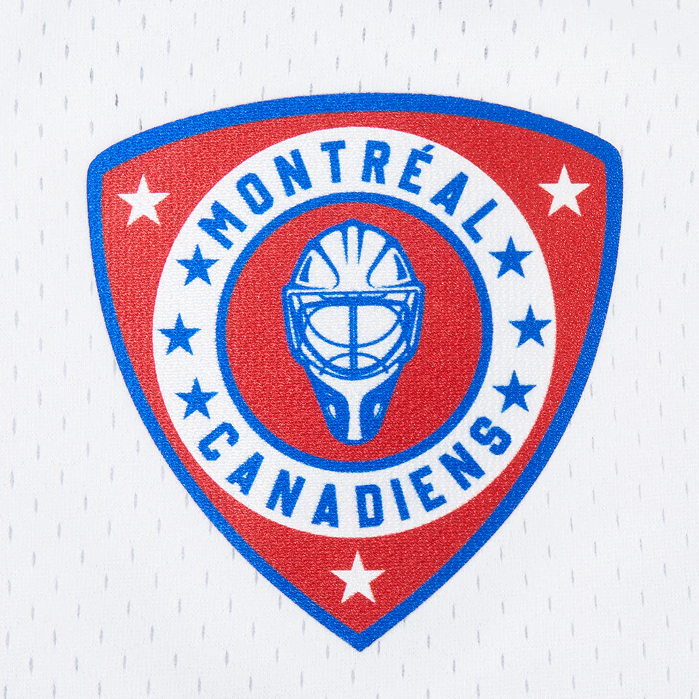 NHL MONTREAL CANADIENS LETTERMAN MEN'S BUTTON DOWN MESH TOP (WHITE/RED) - Image 6