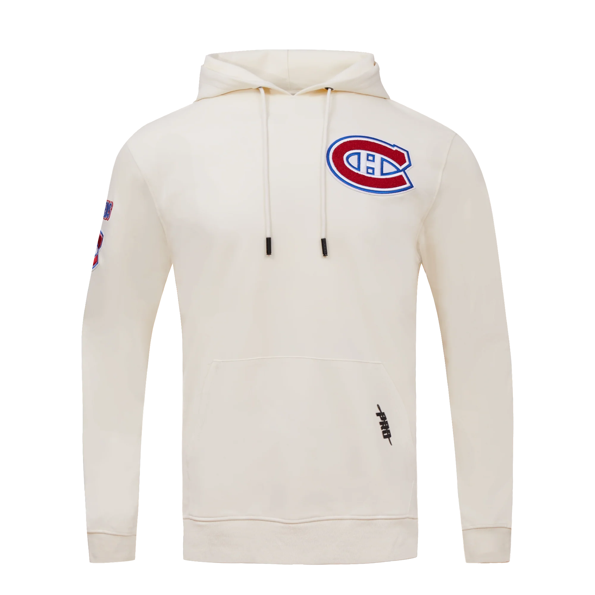 NHL MONTRÉAL CANADIENS CLASSIC CHENILLE MEN'S DOUBLE KNIT PULLOVER HOODIE (EGGSHELL) - Image 4