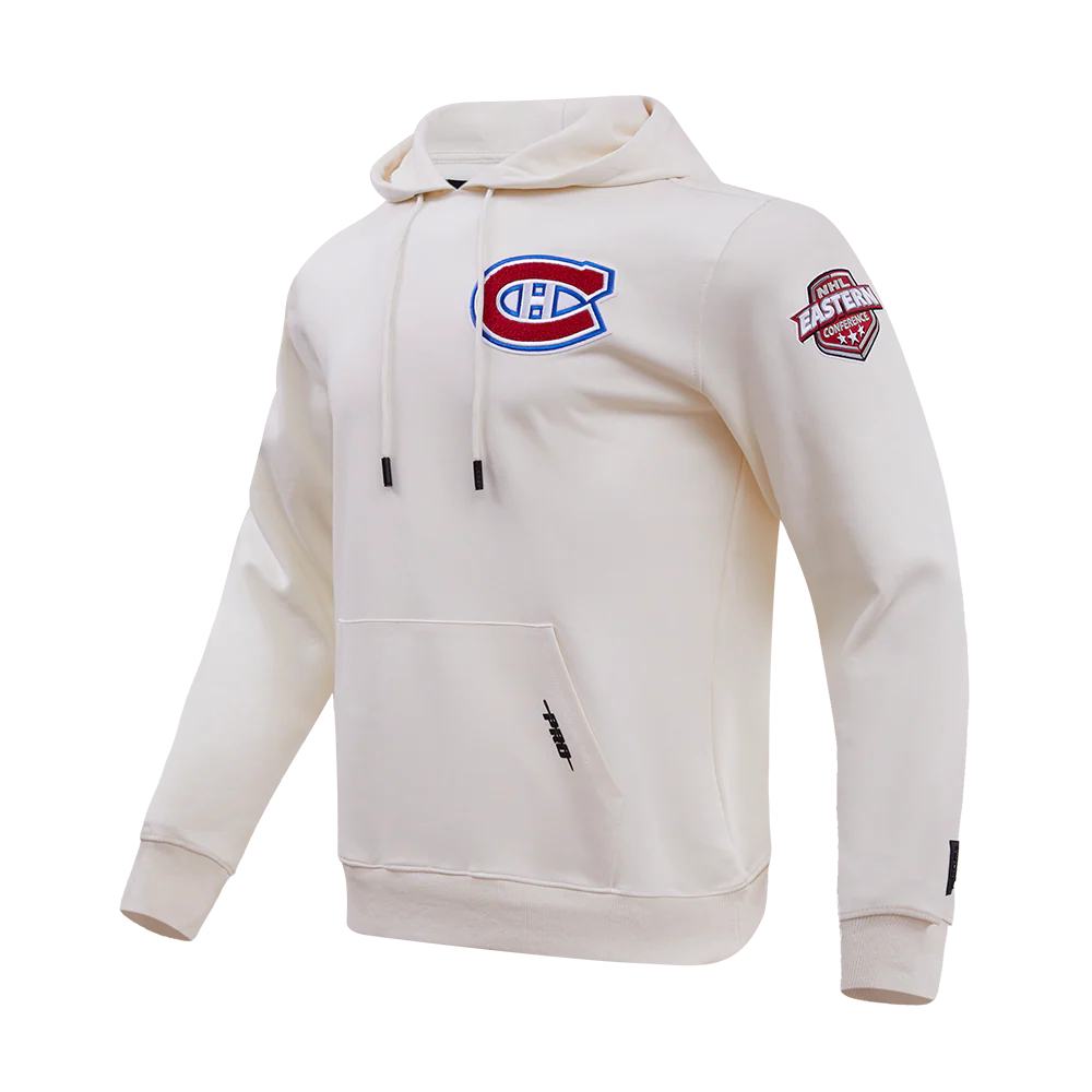 NHL MONTRÉAL CANADIENS CLASSIC CHENILLE MEN'S DOUBLE KNIT PULLOVER HOODIE (EGGSHELL) - Image 5