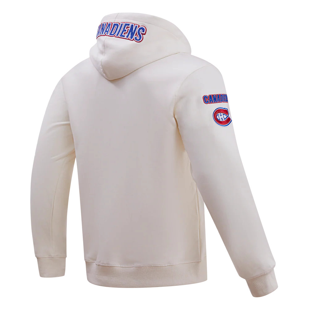 NHL MONTRÉAL CANADIENS CLASSIC CHENILLE MEN'S DOUBLE KNIT PULLOVER HOODIE (EGGSHELL) - Image 9
