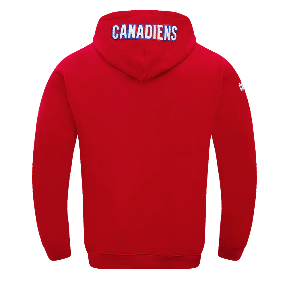 NHL MONTRÉAL CANADIENS CLASSIC CHENILLE MEN'S DOUBLE KNIT PULLOVER HOODIE (RED) - Image 3