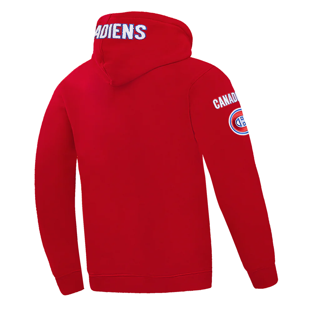 NHL MONTRÉAL CANADIENS CLASSIC CHENILLE MEN'S DOUBLE KNIT PULLOVER HOODIE (RED) - Image 4