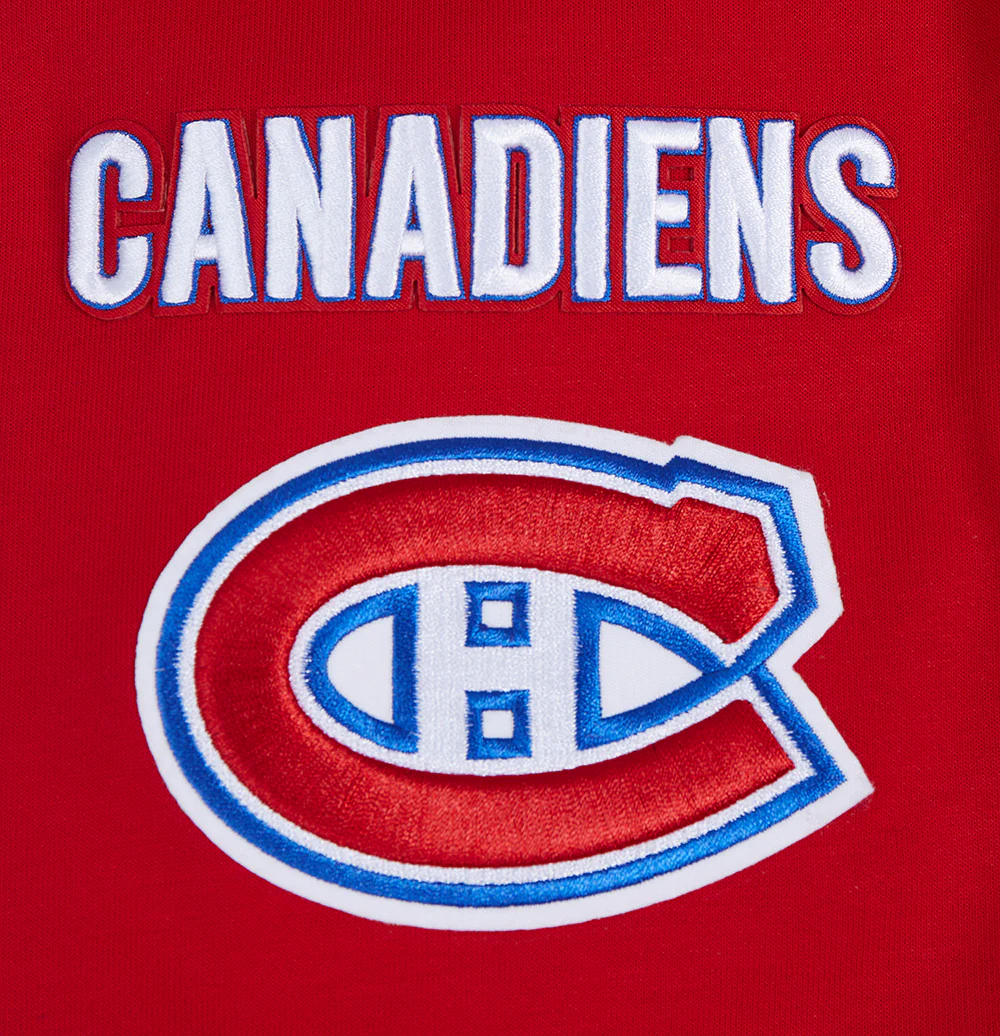 NHL MONTRÉAL CANADIENS CLASSIC CHENILLE MEN'S DOUBLE KNIT PULLOVER HOODIE (RED) - Image 5