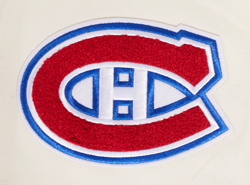 NHL MONTRÉAL CANADIENS CLASSIC CHENILLE MEN'S FULL ZIP PULLOVER HOODIE (EGGSHELL) - Image 7