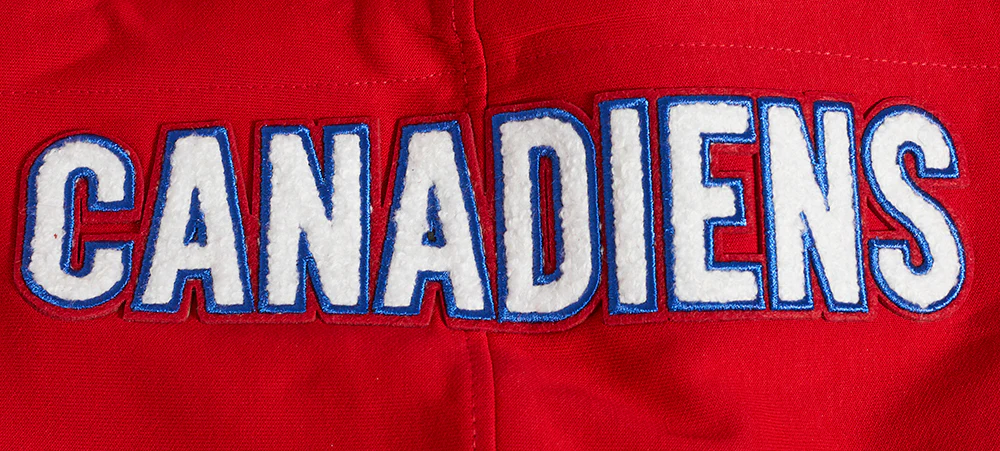 NHL MONTRÉAL CANADIENS CLASSIC CHENILLE MEN'S FULL ZIP DOUBLE KNIT PULLOVER HOODIE (RED) - Image 10