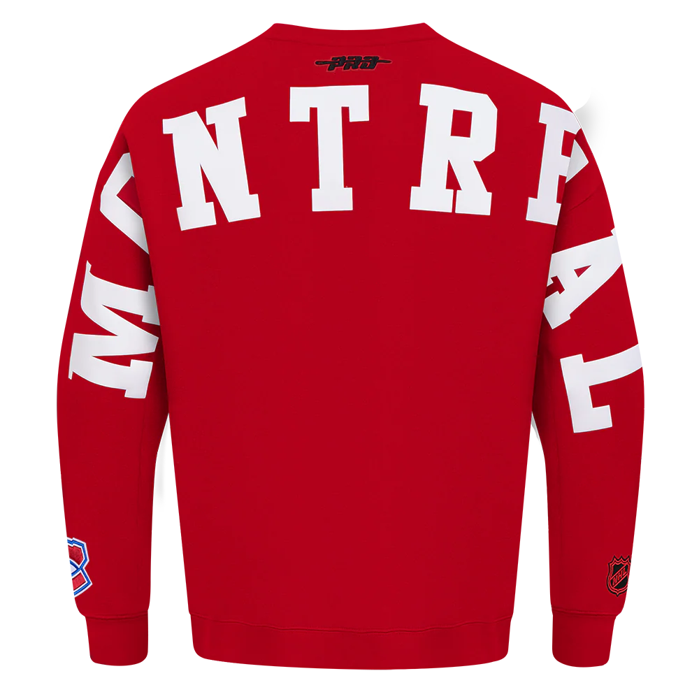 NHL MONTRÉAL CANADIENS WINGSPAN MEN'S DROP SHOULDER FLC CREWNECK (RED) - Image 5