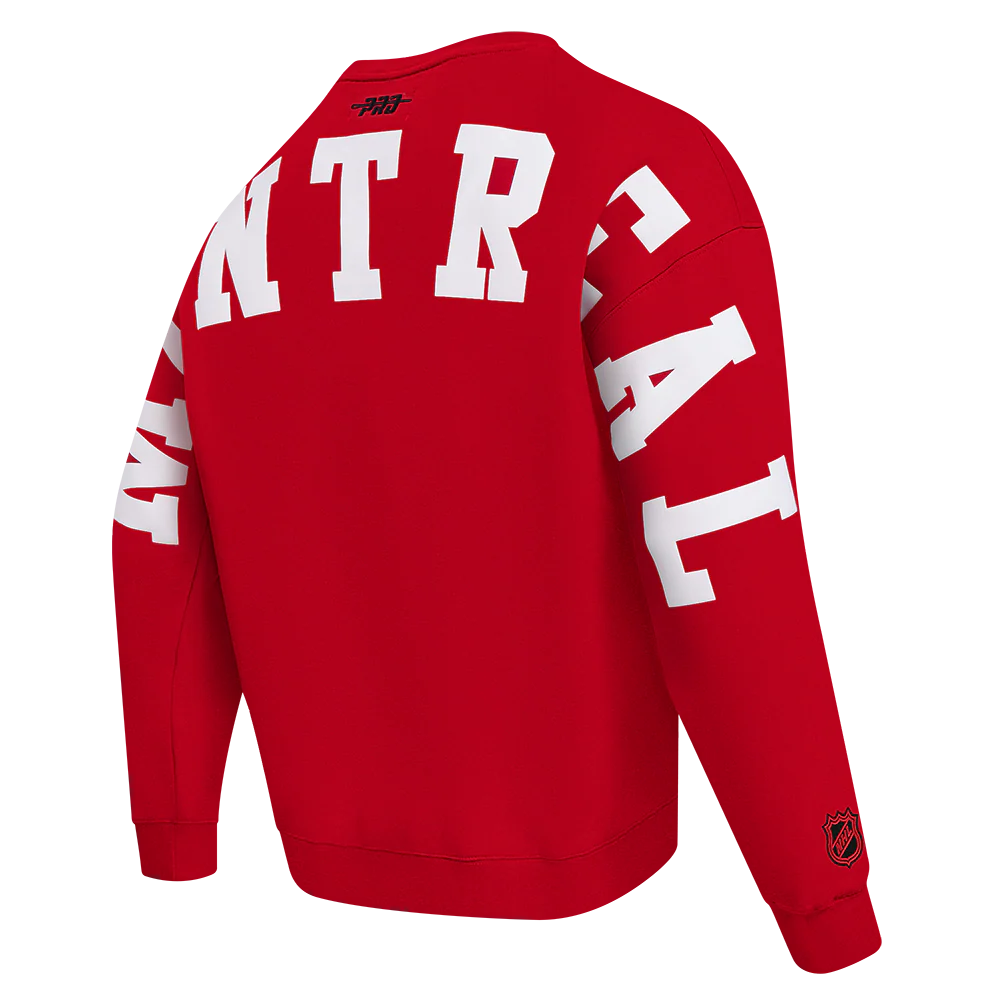 NHL MONTRÉAL CANADIENS WINGSPAN MEN'S DROP SHOULDER FLC CREWNECK (RED) - Image 6