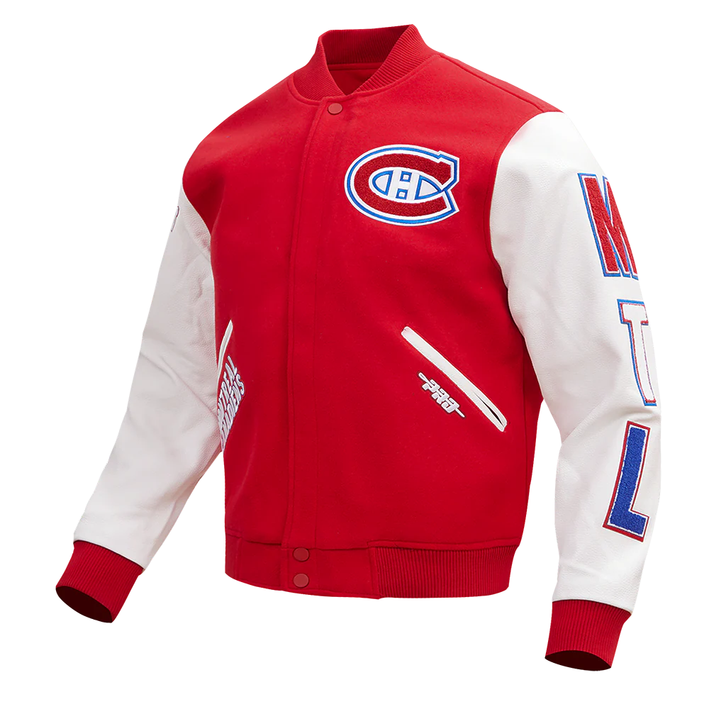 NHL MONTRÉAL CANADIENS CLASSIC WOOL MEN'S VARSITY JACKET (RED/WHITE) - Image 2