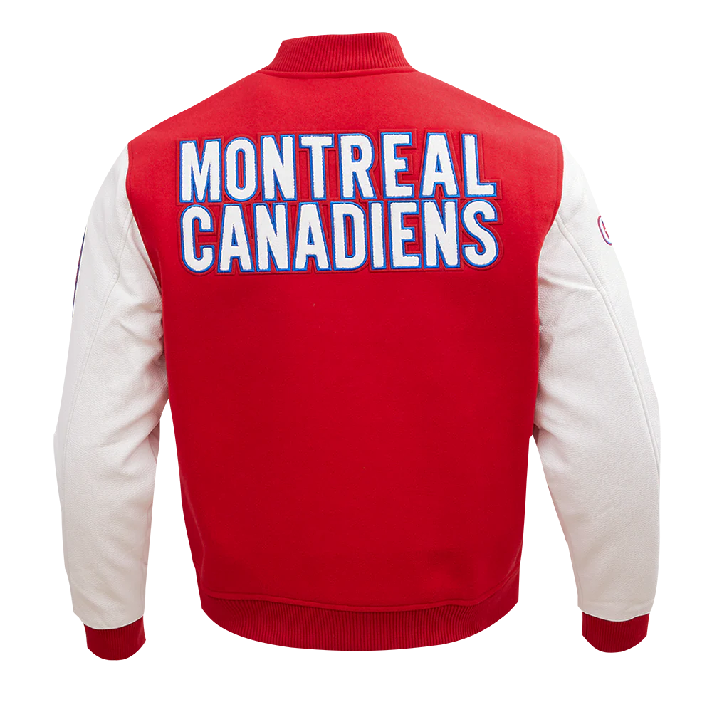 NHL MONTRÉAL CANADIENS CLASSIC WOOL MEN'S VARSITY JACKET (RED/WHITE) - Image 3
