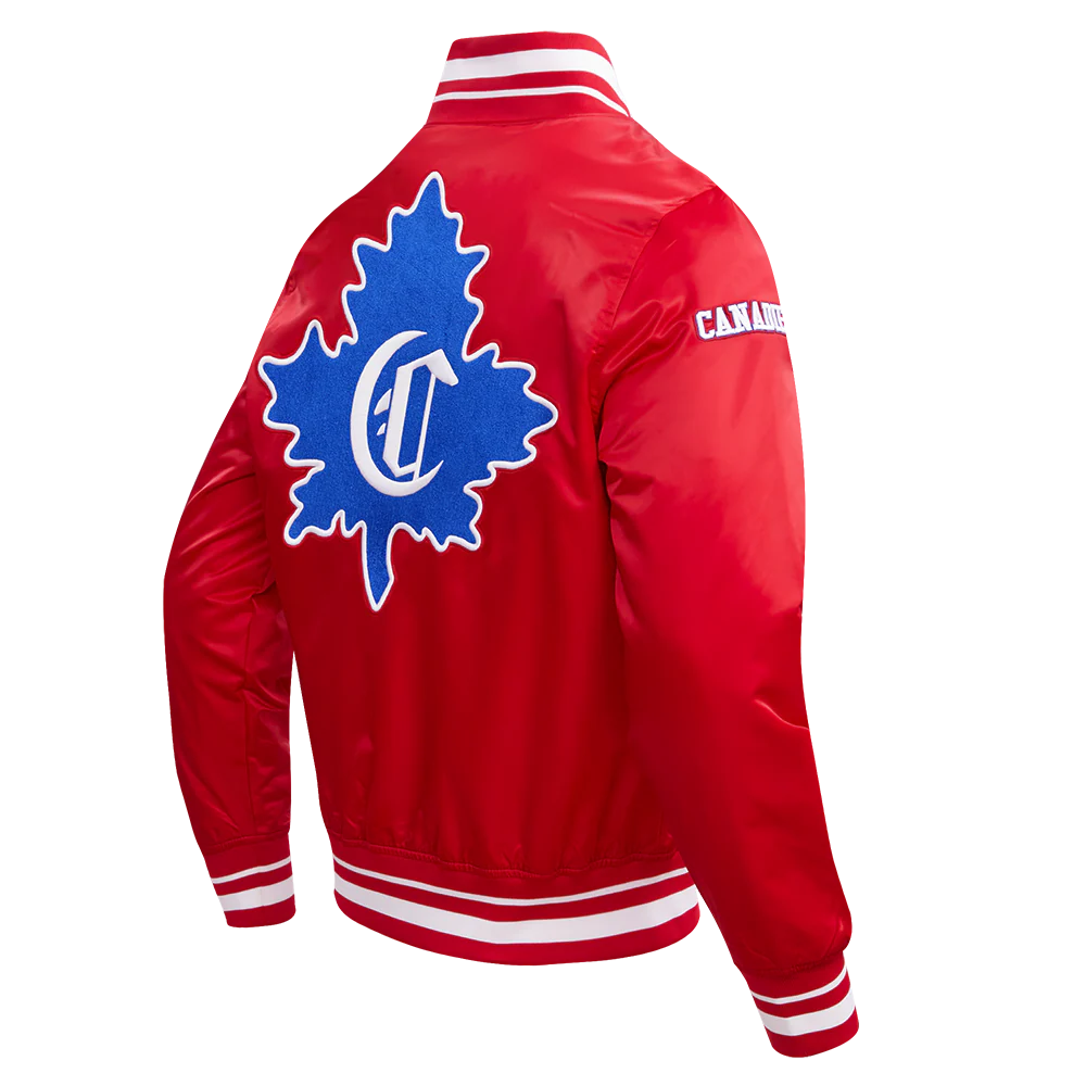 NHL MONTRÉAL CANADIENS RETRO CLASSIC MEN'S RIB SATIN JACKET (RED) - Image 3